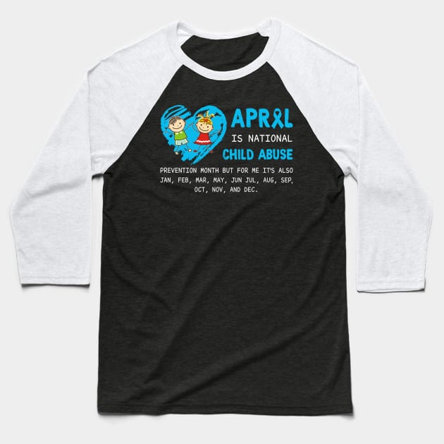 April Child Abuse Prevention Month Baseball T-Shirt by danielsho90